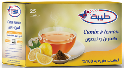 طيبة اعشاب طبيعية كمون و ليمون 60 غم
